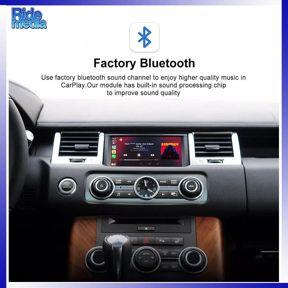 RideMedia 2026 Wireless CarPlay Android Auto Interface for Old Denso Range Rover Sport Discovery3 4 2004-2016