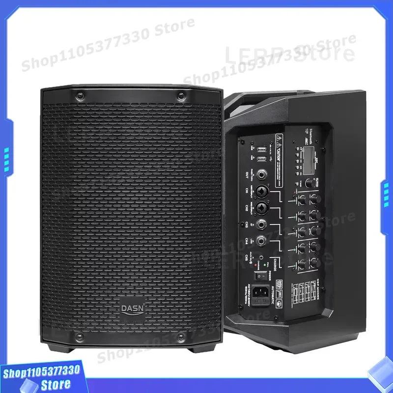 Dsn E8 800W Peak Class D Amplifier Portable Active Speaker with Digital Signal Processor for Home Outdoor DJ Performance