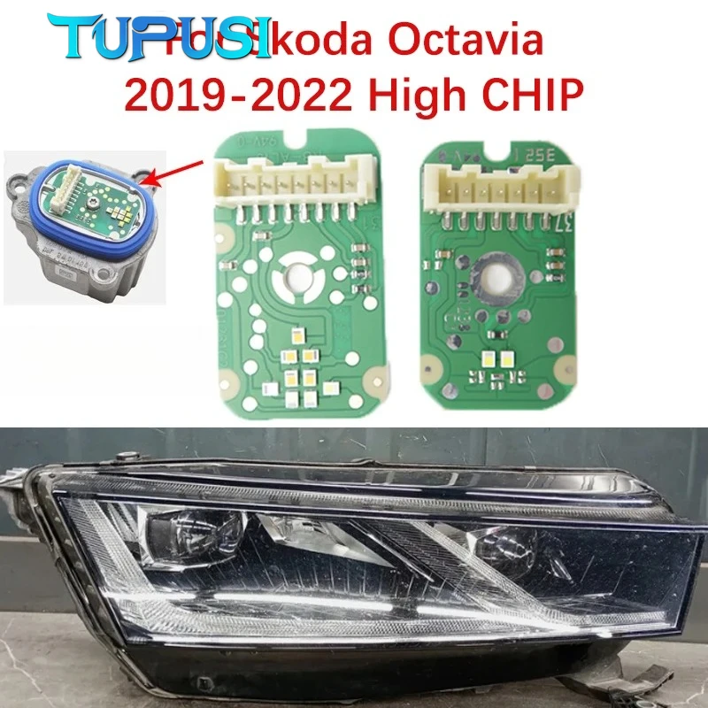 Daytime Running Lights for Skoda Octavia IV NX Rs 5E3941645B LED Headlight Module DRL CHIP 19-2022 Ballast White Light Angel Eye