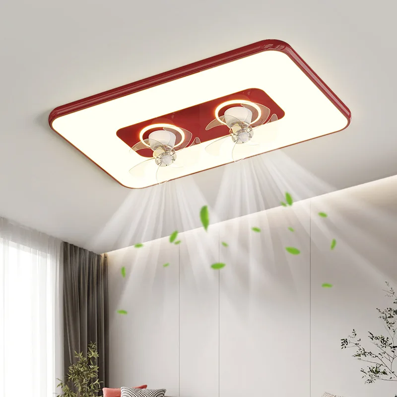 Full Spectrum Eye Protection Living Room Minimalist Atmosphere Simple Modern Dual Fan Ceiling Light Creative Personality Hall