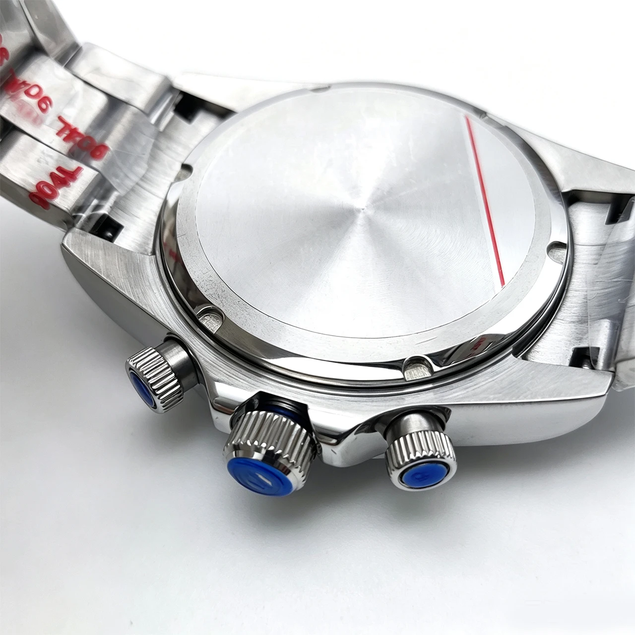 40mm VK63 Chronograph Men's Watch Silver,Luminous Waterproof Diamond Bezel Sapphire Crystal Stainless Steel Bracelet
