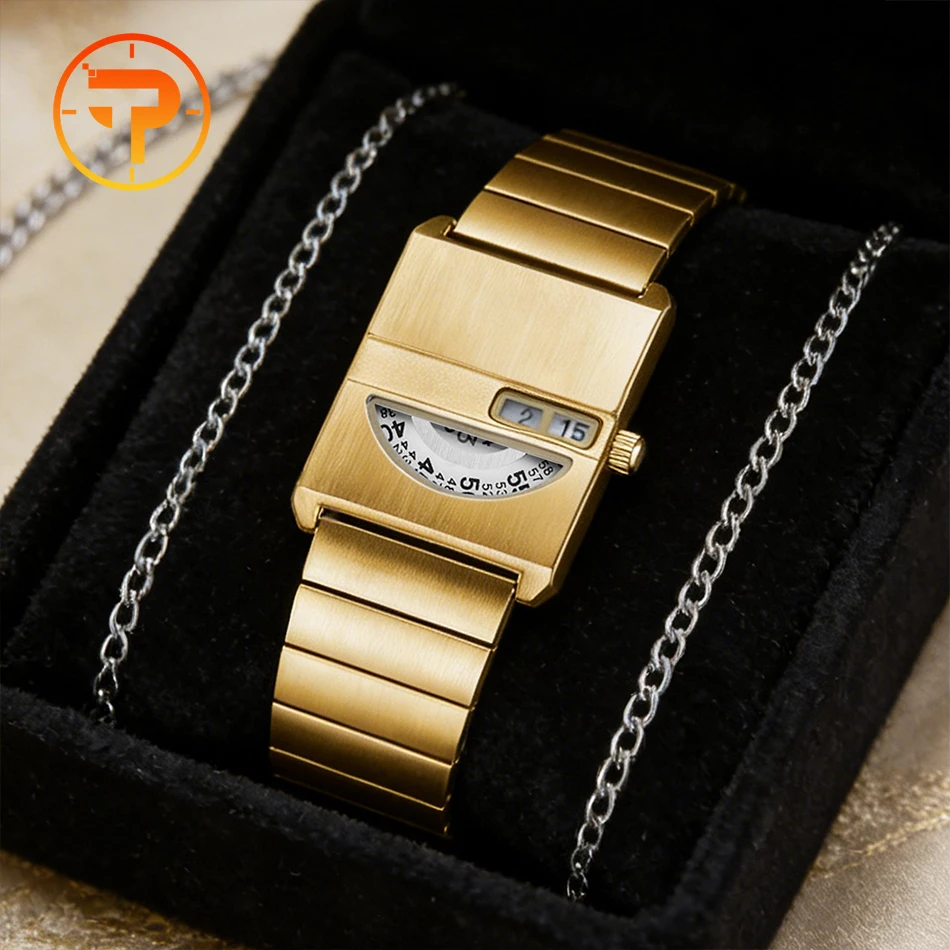 Square Sports Watch for Men Silver Stainless Steel Strap Luxury Brand New Men's Watches High Quality Trendy Gifts Quartz Watch