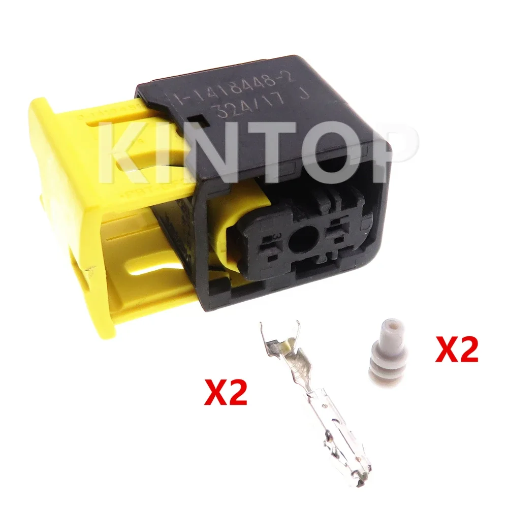 1 Set 2 Pins Auto Urea Pump Sensor Wire Harness Socket With Cable 1-1418448-2 AC Assembly Plastic Housing Waterproof Connector