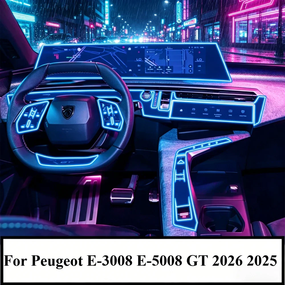 PPF Protection Film for Peugeot E-3008 E-5008 GT 2025 2026 Transparent TPU GPS Navigation Gear Panel Center Console Accessories