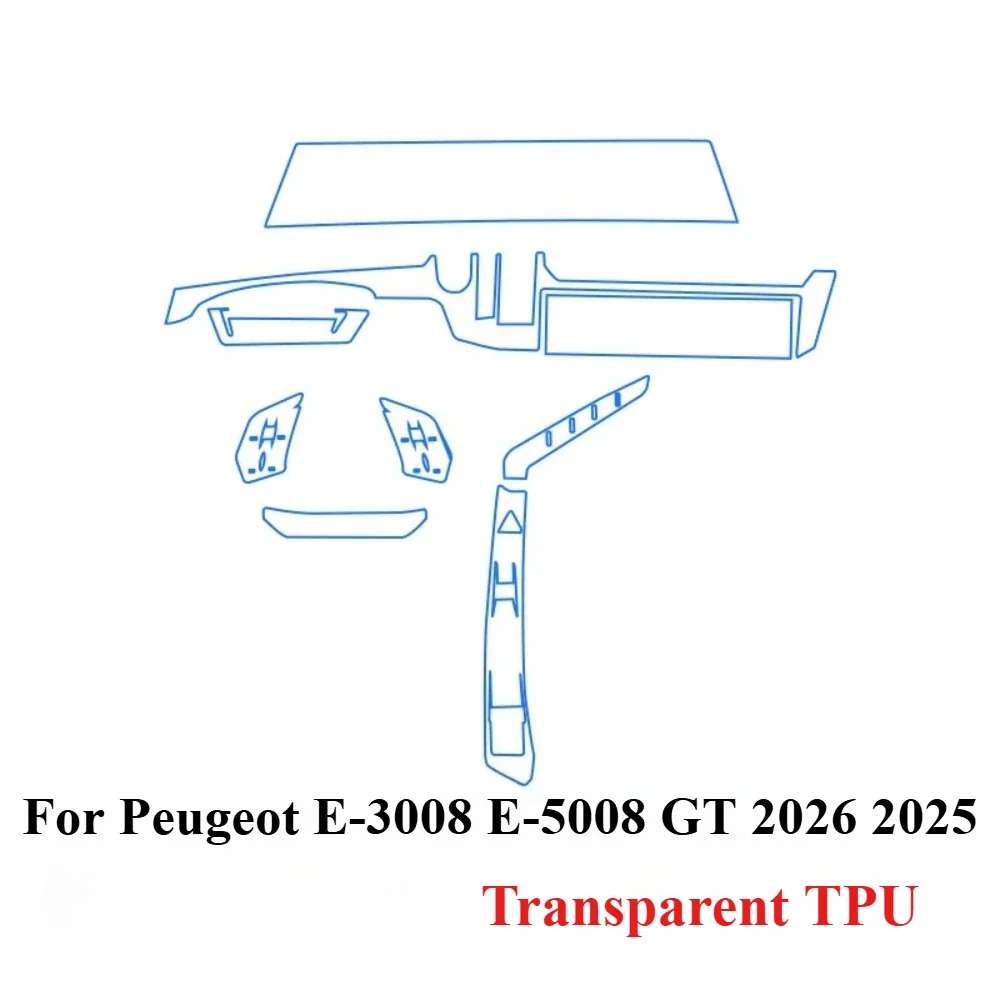 PPF Protection Film for Peugeot E-3008 E-5008 GT 2025 2026 Transparent TPU GPS Navigation Gear Panel Center Console Accessories