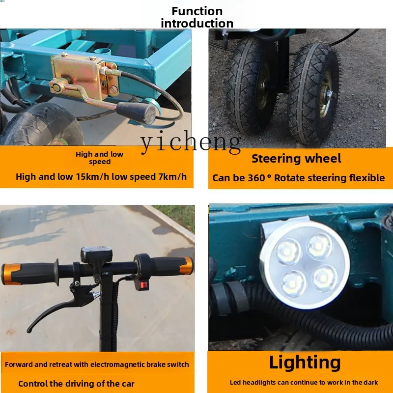 folding tile electric flat truck hand push four wheel cart truck