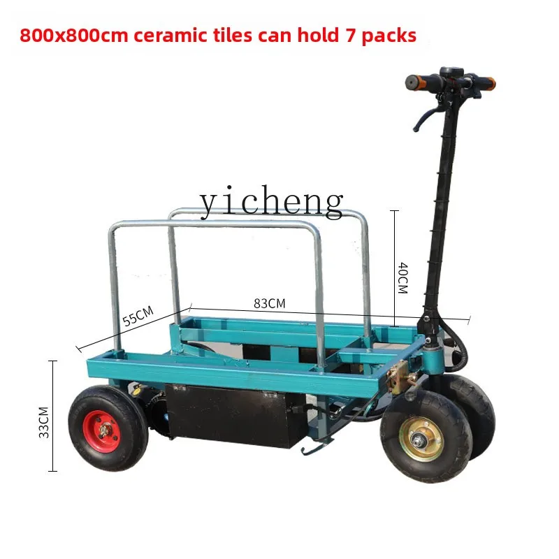 folding tile electric flat truck hand push four wheel cart truck