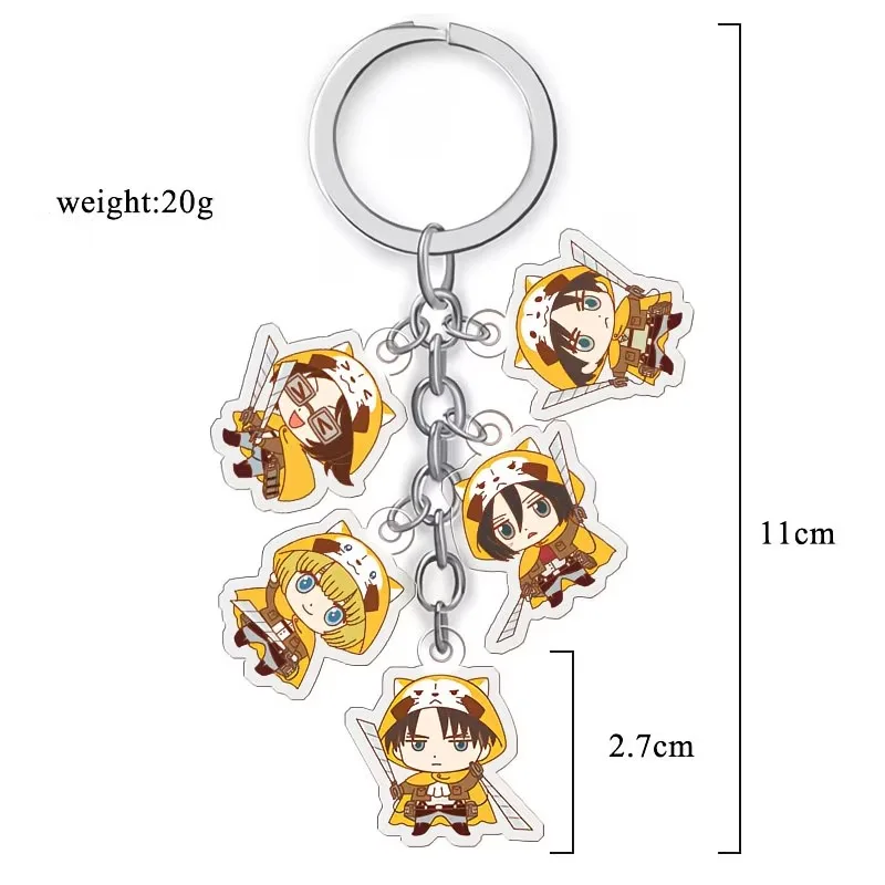 Anime"Attack on Titan" 2cm Mini Acrylic Keychain - Mikasa Ackerman Backpack hanging ornament Christmas Gift