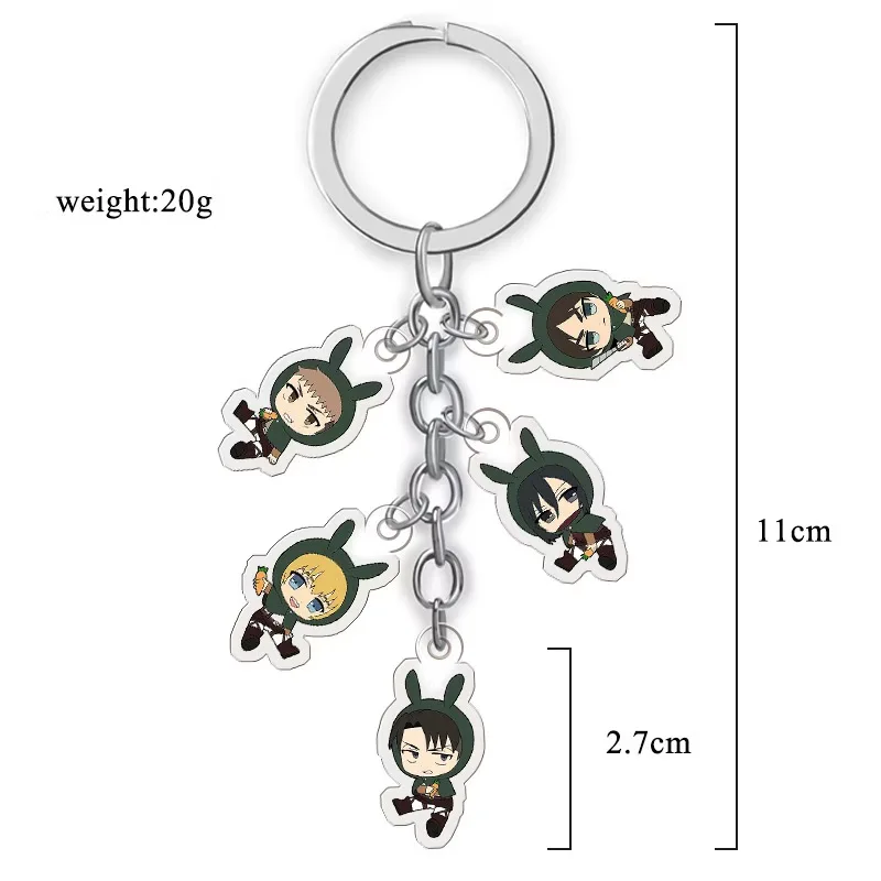 Anime"Attack on Titan" 2cm Mini Acrylic Keychain - Mikasa Ackerman Backpack hanging ornament Christmas Gift