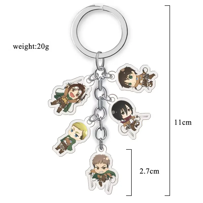 Anime"Attack on Titan" 2cm Mini Acrylic Keychain - Mikasa Ackerman Backpack hanging ornament Christmas Gift
