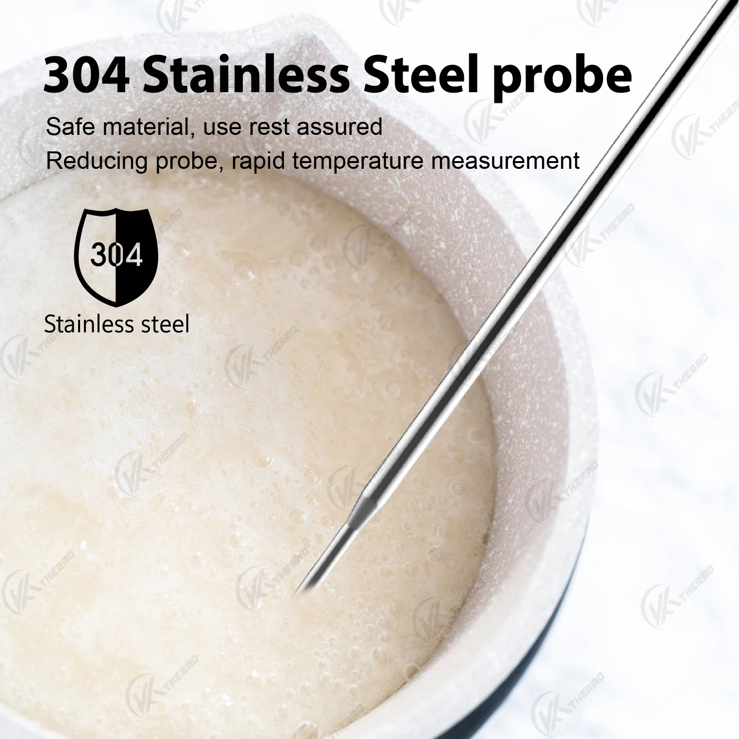 Digital Candy Thermometer with Stainless Steel Probe & Clamp for Sugar Cooking, Syrup Making, Deep Frying – Accurate ±1°F