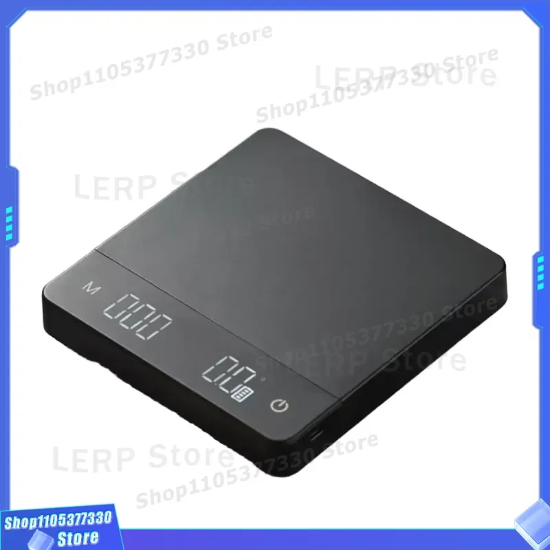 Digital Coffee Scale 0.1g Precision with Timer Black Kitchen Weighing Tool 3kg 5kg Capacity Smart Brewing Accessories for