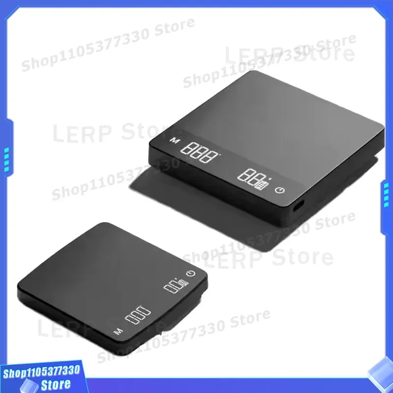 Digital Coffee Scale 0.1g Precision with Timer Black Kitchen Weighing Tool 3kg 5kg Capacity Smart Brewing Accessories for