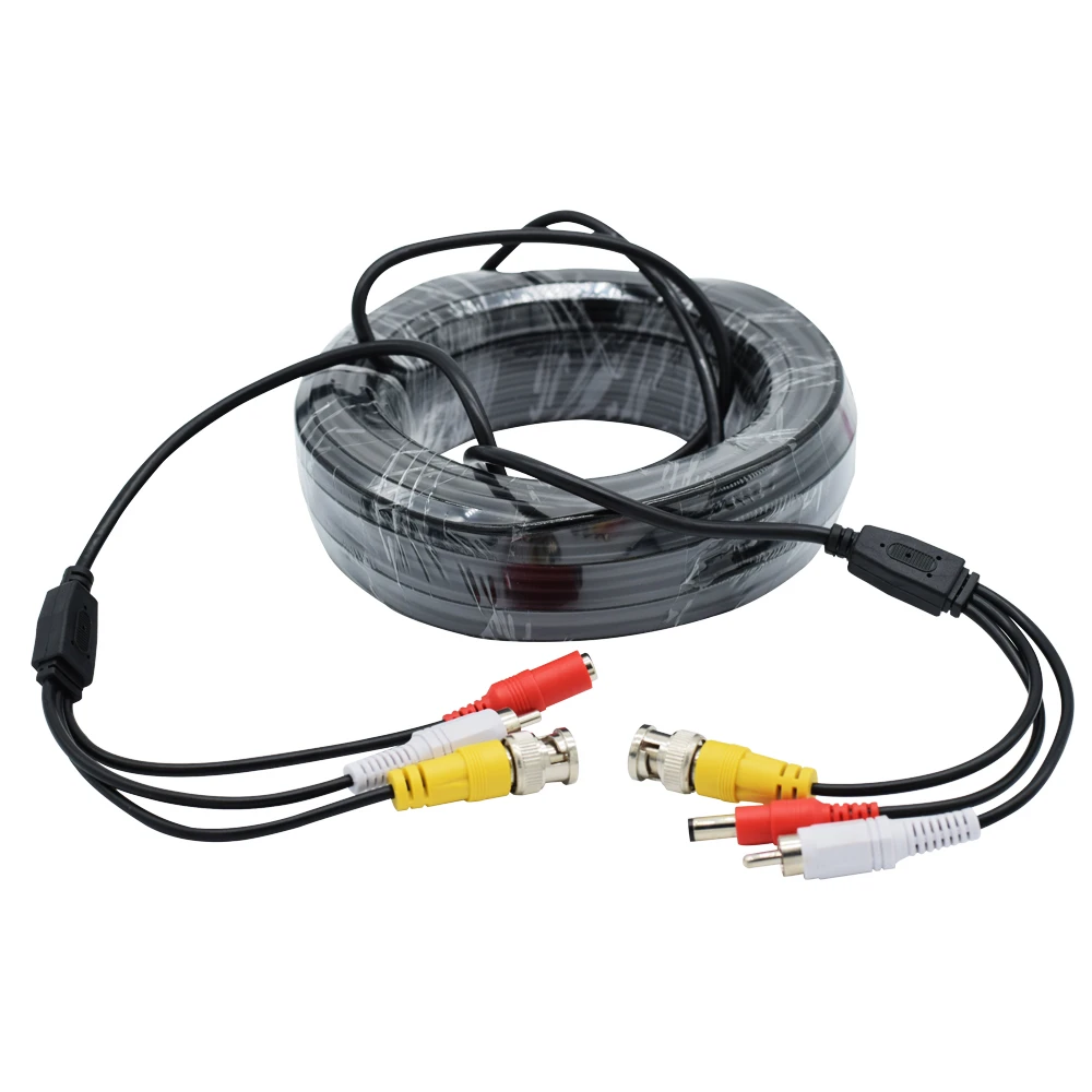 AHD Surveillance Camera BNC Coaxial Video Cable Audio Power 3 in 1 BNC RCA DC CCTV Transmission Cable 5/10/15/20/30/40/50MM