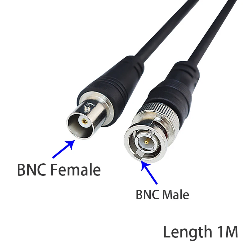 1M BNC Male to Female Plug CCTV Extension Coaxial Line Cable  Male to Male Security Monitoring 0.5m 2m 3m 5m 3.3ft Long Black