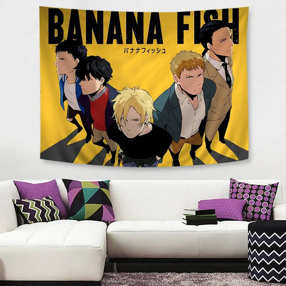 B-Banana F-Fish DIY Wall Tapestry For Living Room Home Dorm Decor Wall Art Decor