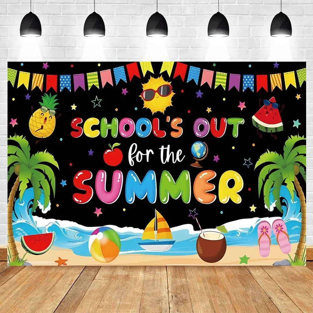Summer Pool Party Photocall Backdrop Hawaiian Swimming Beach Ball Flamingo Lifebuoy Baby Birthday Holiday Photography Background