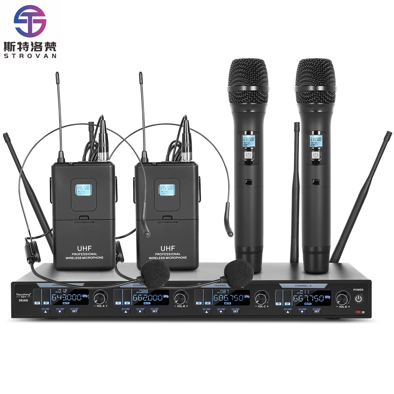 DR2800 Professional Wireless Handheld Headset Microphone U Section Handheld Video Conference for Stage Microphone Teacher