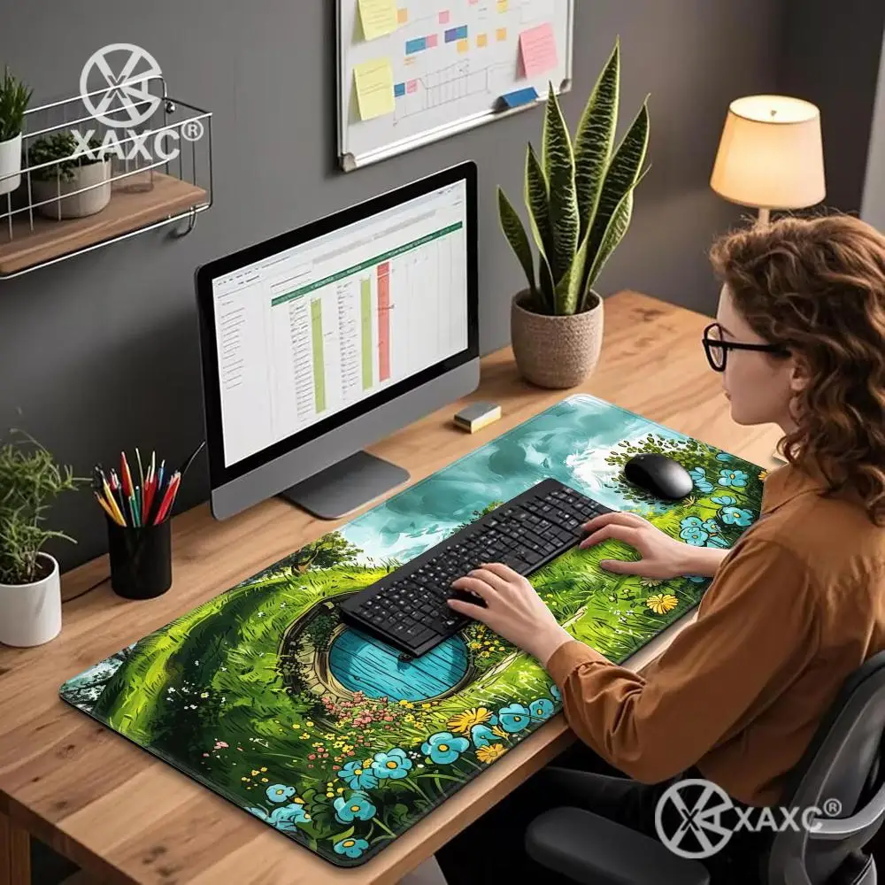 Hobbit Hole Desk Mat HYBXXC Mouse Pad The Shire Mouse Pad Fantasy Desk Mat Desk Mat Aesthetic, Larger Gaming Mouse Pad