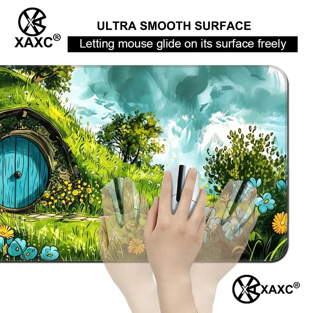 Hobbit Hole Desk Mat HYBXXC Mouse Pad The Shire Mouse Pad Fantasy Desk Mat Desk Mat Aesthetic, Larger Gaming Mouse Pad