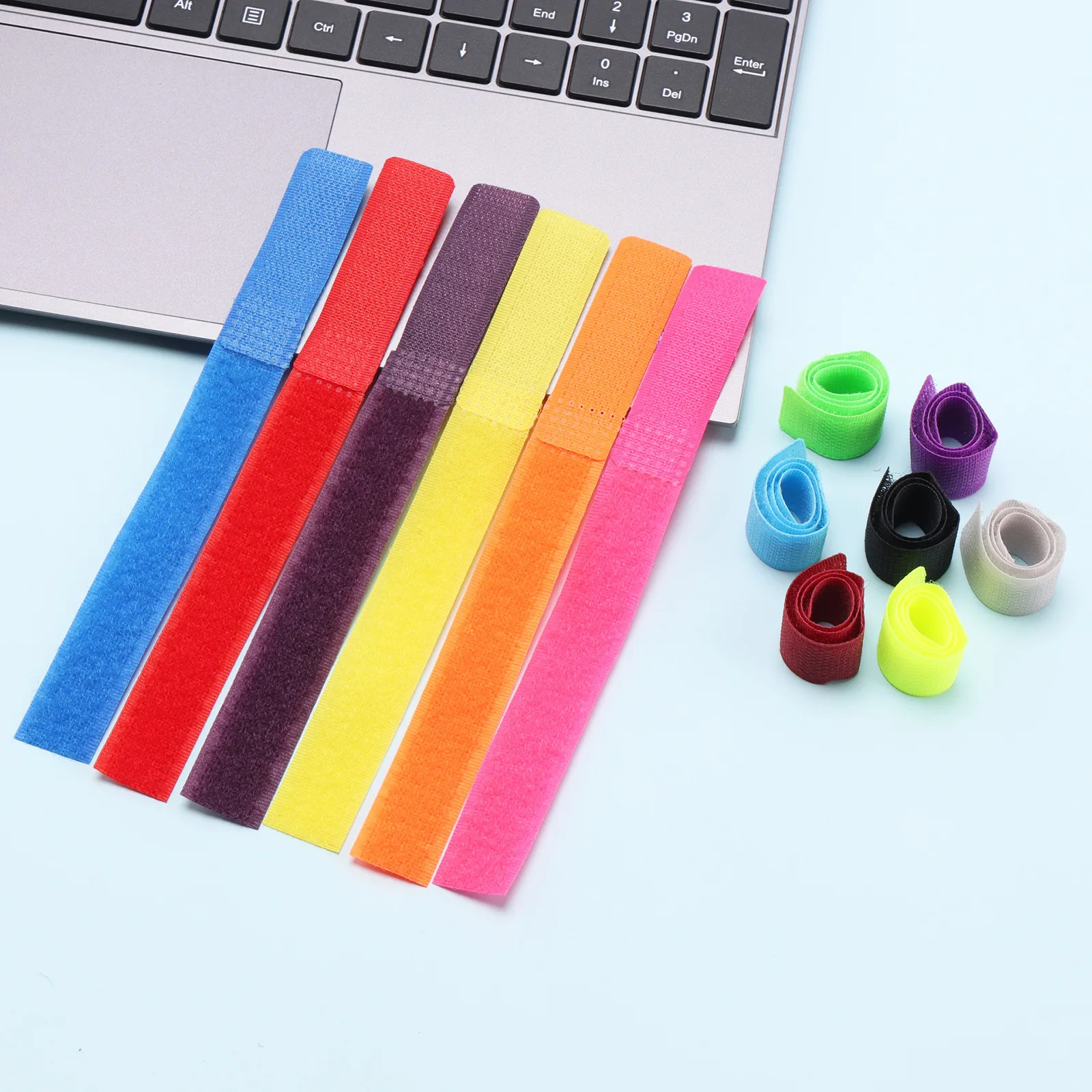 50Pcs Nylon Cable Tie Reusable Cable Ties Adjustable Winding Hooks Self-adhesive Cable Belt Wire Marker Straps Wire Organizer