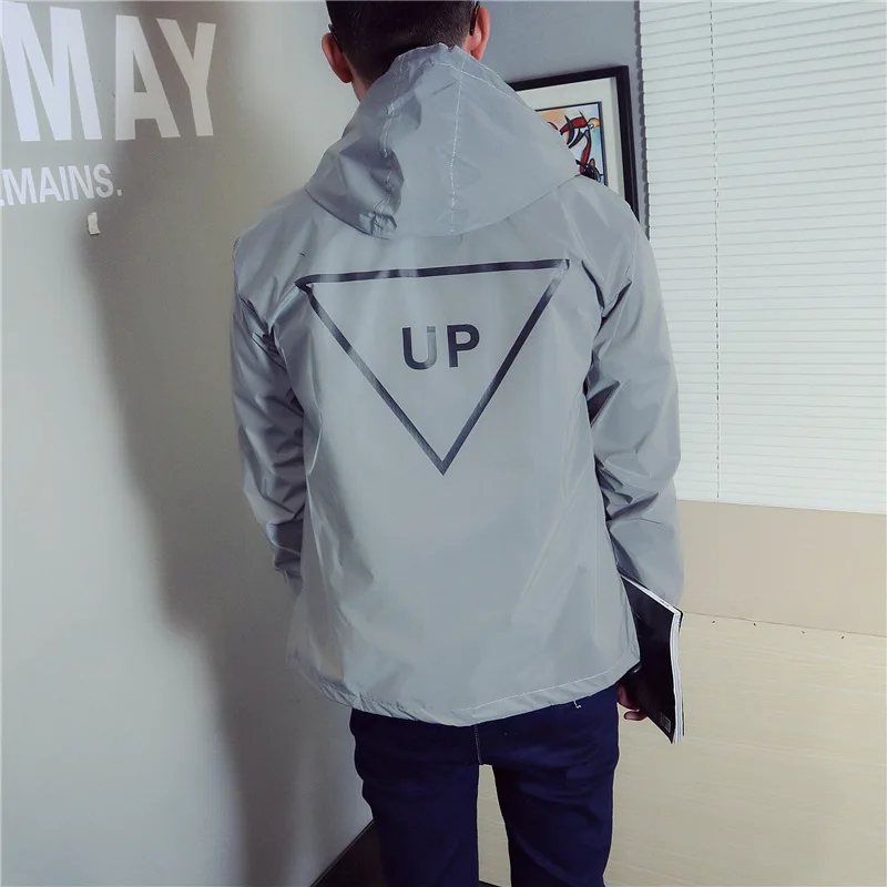 LED Light Up Windbreaker Couples Cycling Reflective Jacket Matching Night Running Sports Wear His Hers Outdoor Safety Raincoat