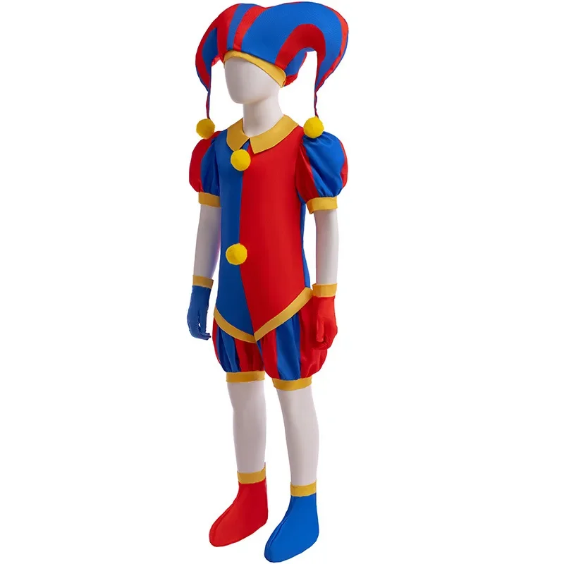 Girl Clown Pomni Cosplay Costume Kids Digital Circus Dress Up Clothes Children 3D Print Outfits Halloween Theme Party Dress
