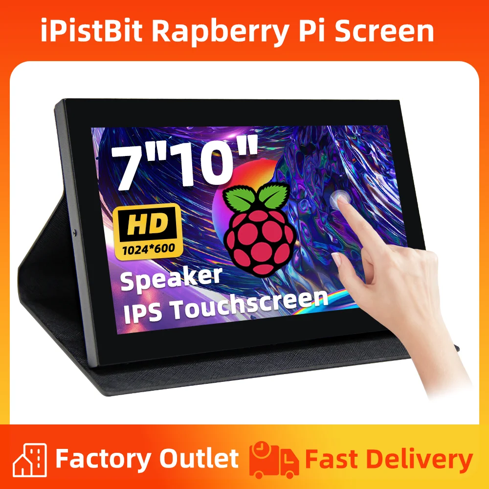 7 Inch Capacitive Touch Screen 1024*600 IPS LCD PC External Screen with Case Hold for Raspberry Pi Orange Pi