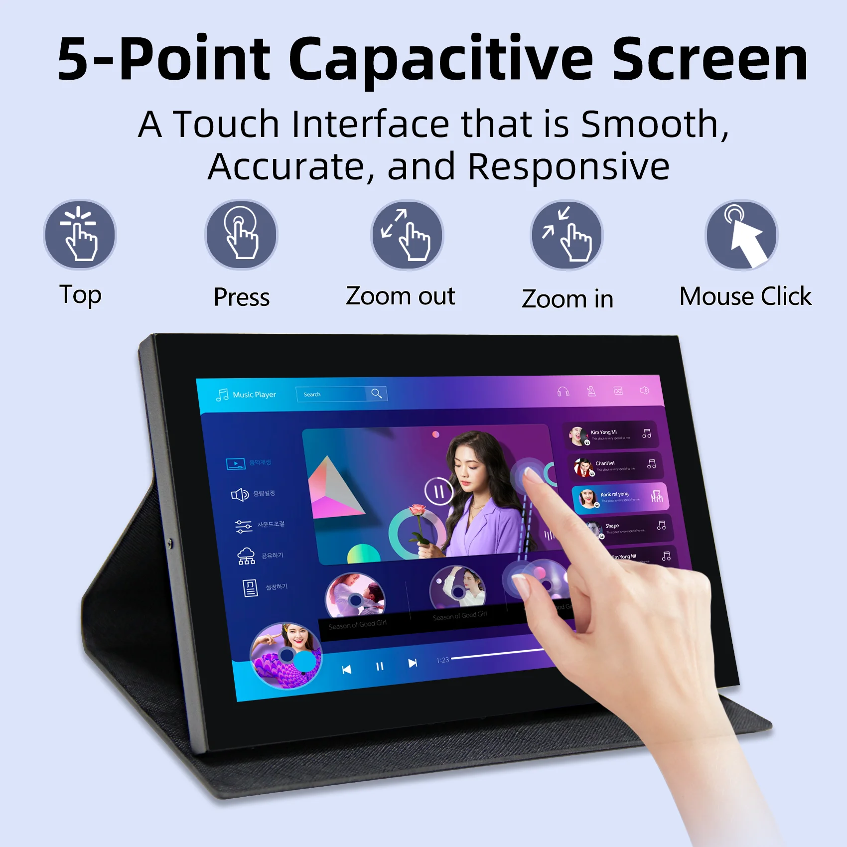7 Inch Capacitive Touch Screen 1024*600 IPS LCD PC External Screen with Case Hold for Raspberry Pi Orange Pi