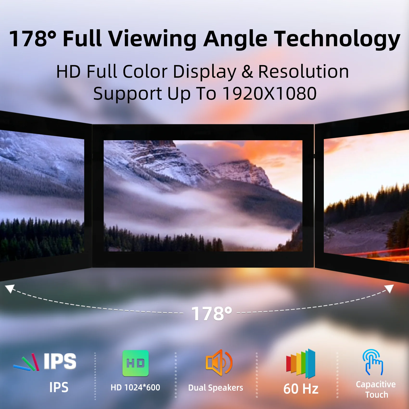 7 Inch Capacitive Touch Screen 1024*600 IPS LCD PC External Screen with Case Hold for Raspberry Pi Orange Pi