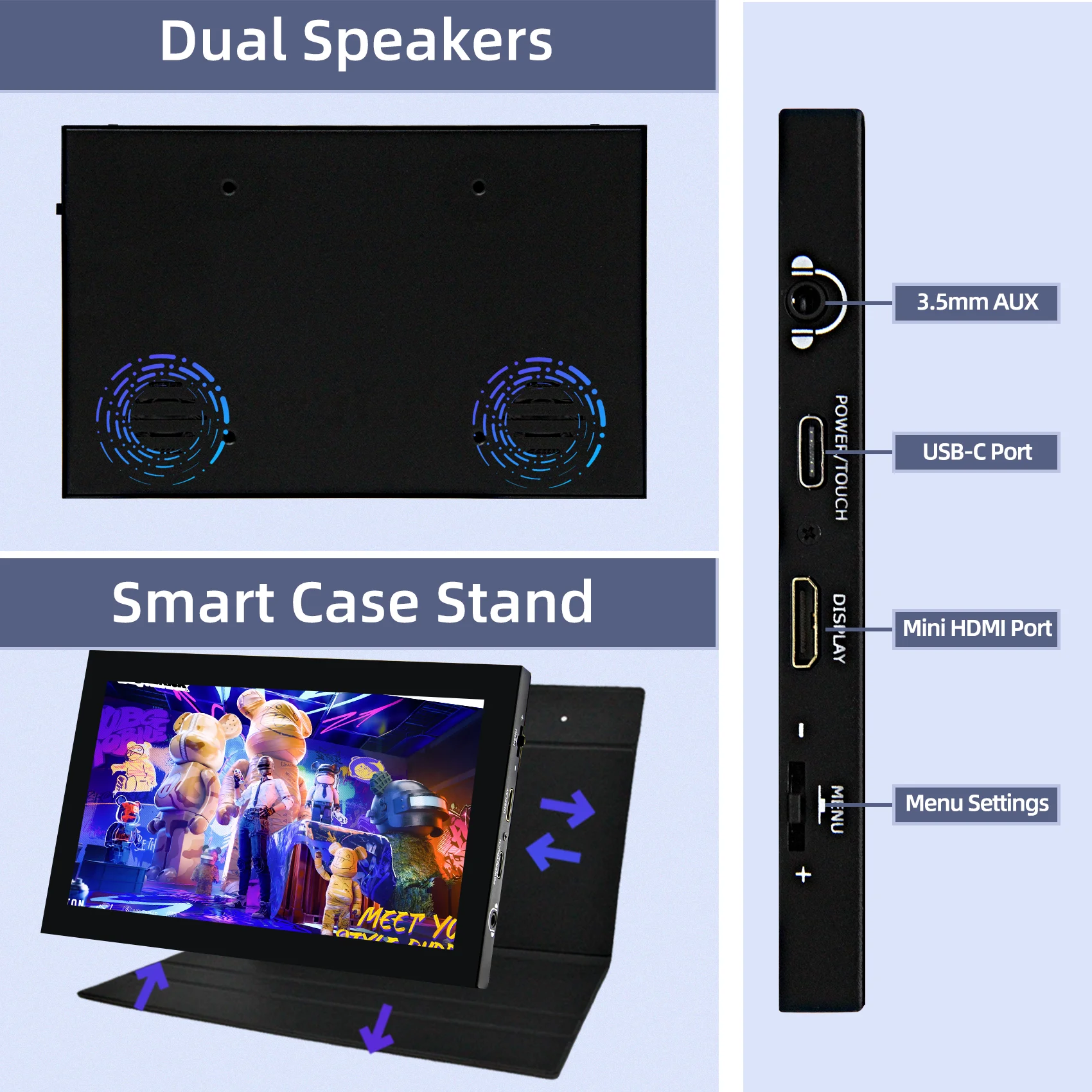7 Inch Capacitive Touch Screen 1024*600 IPS LCD PC External Screen with Case Hold for Raspberry Pi Orange Pi