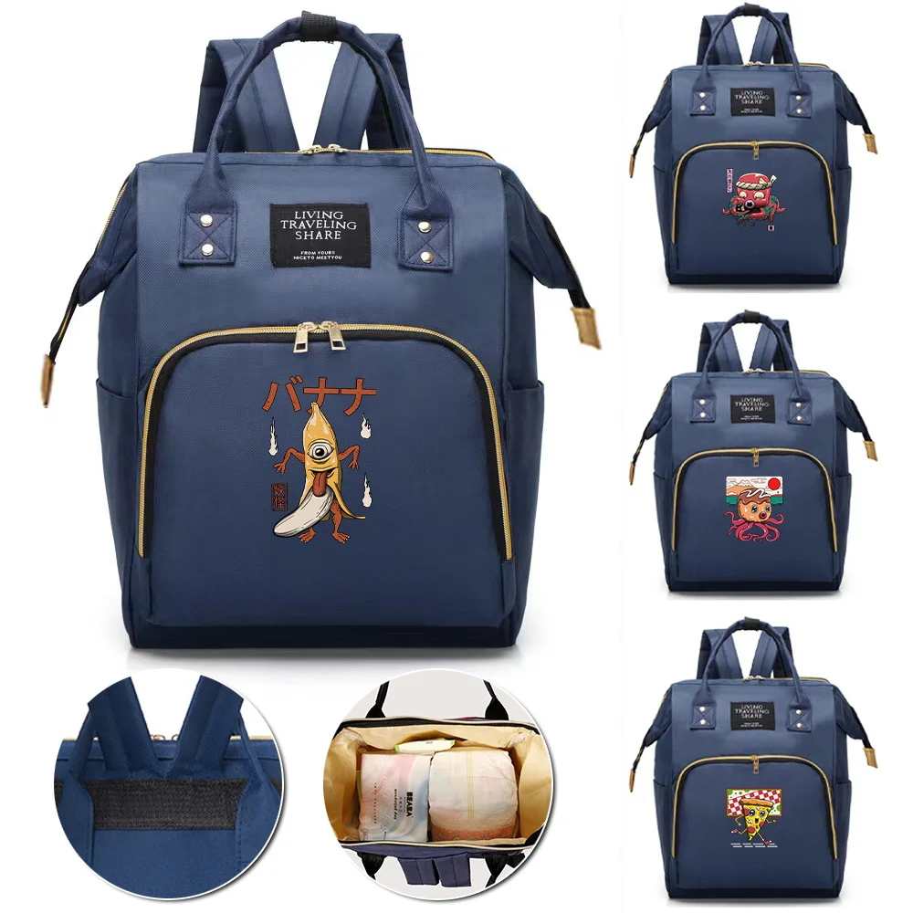 Mommy Bag Large-capacity Travel Nappy Organizers Lightweight Portable Outdoor Baby Nursing Stuff Backpack Cute Monster Series