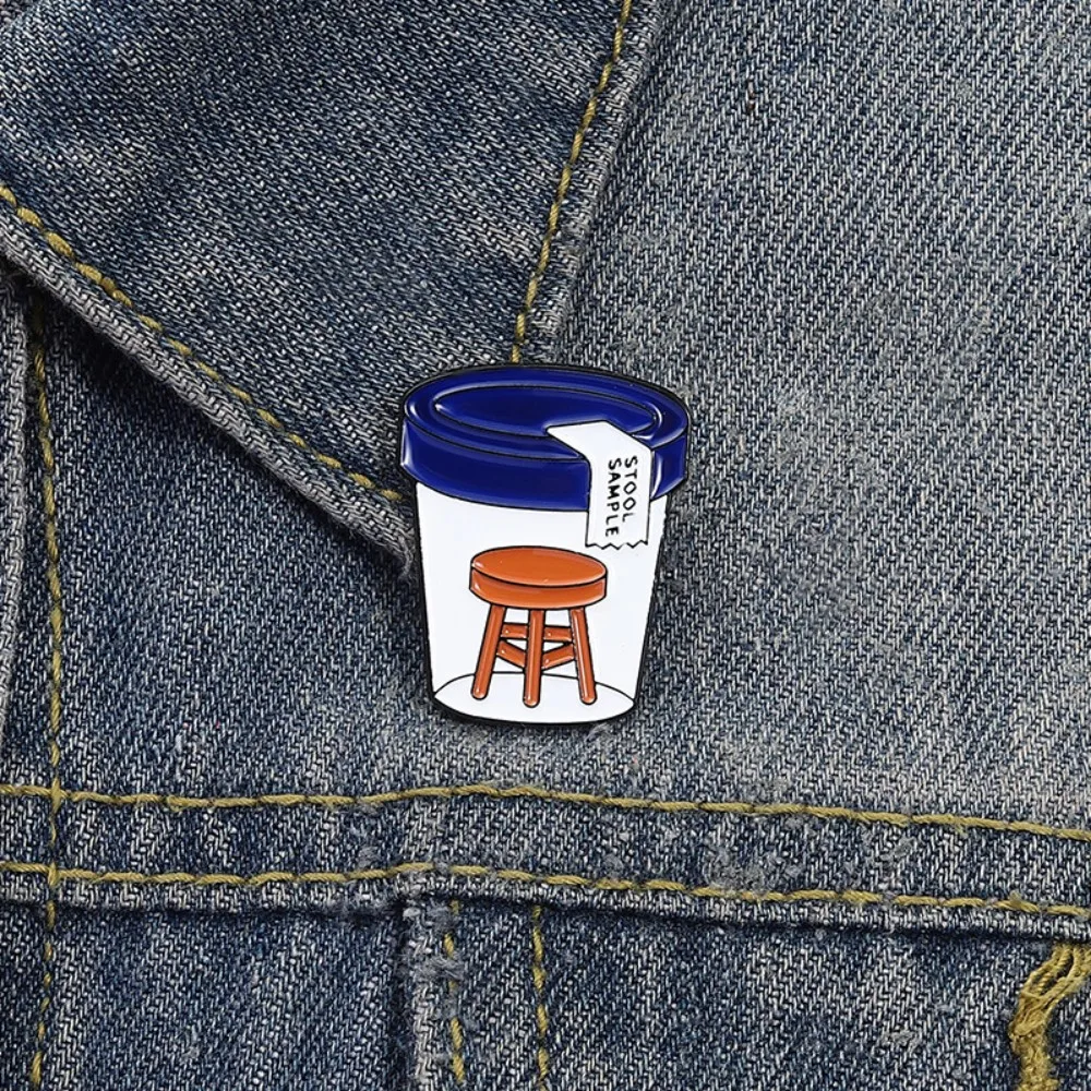 Stool Sample Enamel Pin Creative Doctor Nurse Tools Stool Metal Brooch Lapel Backpack Badge Jewelry Gift For Medical Students