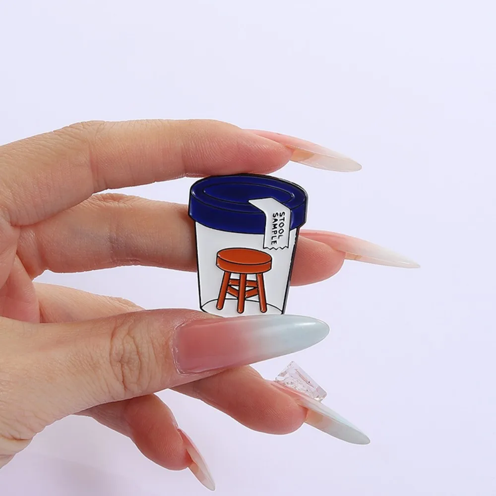 Stool Sample Enamel Pin Creative Doctor Nurse Tools Stool Metal Brooch Lapel Backpack Badge Jewelry Gift For Medical Students