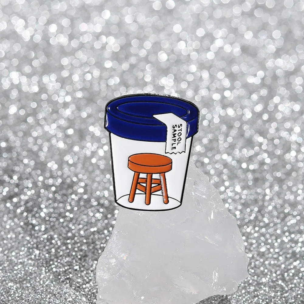 Stool Sample Enamel Pin Creative Doctor Nurse Tools Stool Metal Brooch Lapel Backpack Badge Jewelry Gift For Medical Students