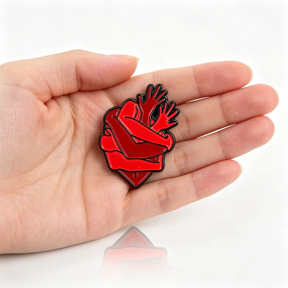 Catuni Heart-Shaped Cardiology Enamel Pin Creative Medical Brain Pin Backpack Tie Clip Badge Jewelry Gift For Doctors And Nurses
