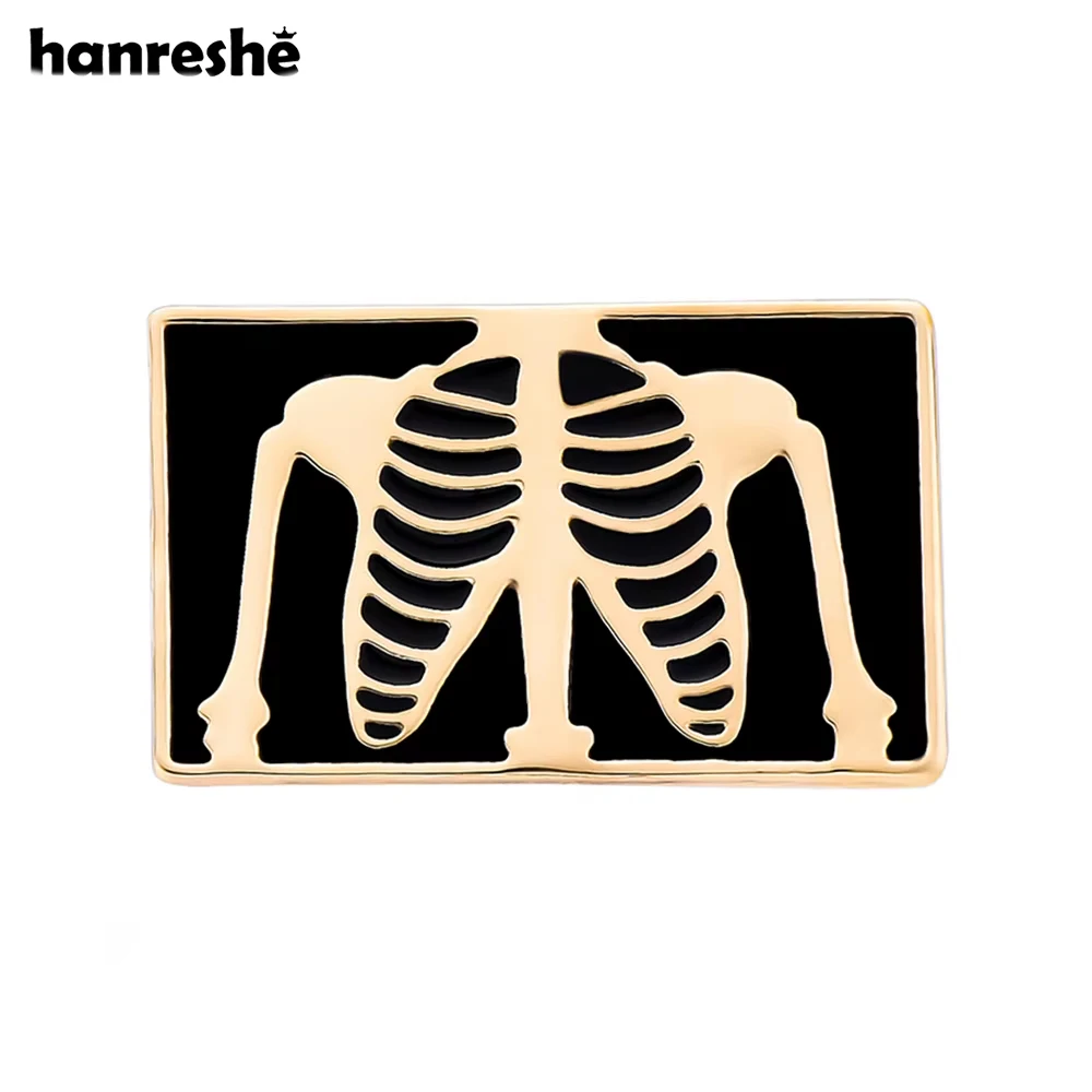 Hanreshe Skeleton Enamel Pin Medical Orthopedic Jewelry Lapel Backpack Bone Brooch Badge for Orthopedist Doctor Nurse Gifts
