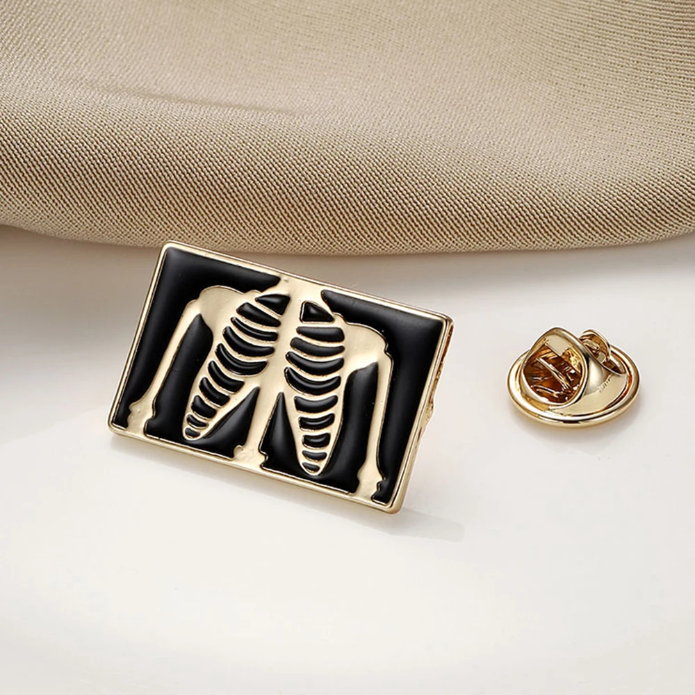 Hanreshe Skeleton Enamel Pin Medical Orthopedic Jewelry Lapel Backpack Bone Brooch Badge for Orthopedist Doctor Nurse Gifts