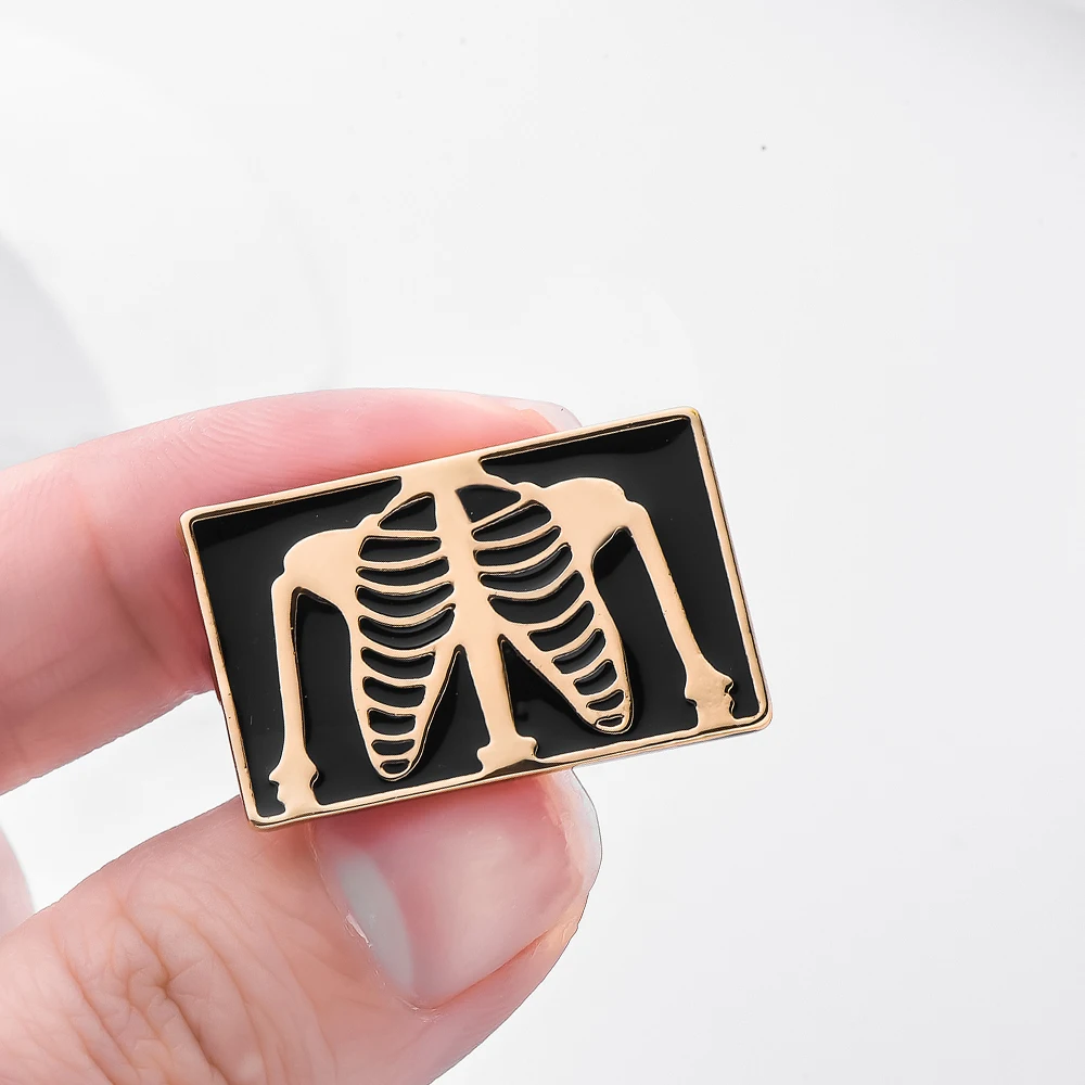 Hanreshe Skeleton Enamel Pin Medical Orthopedic Jewelry Lapel Backpack Bone Brooch Badge for Orthopedist Doctor Nurse Gifts