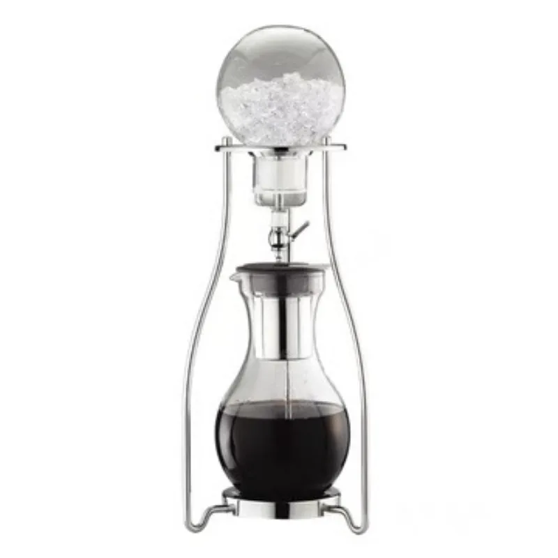 Elegant Curve Stainless Steel Ice Brewed Ice Drop Coffee Pot Drip Cold Brew Teapot 10 people