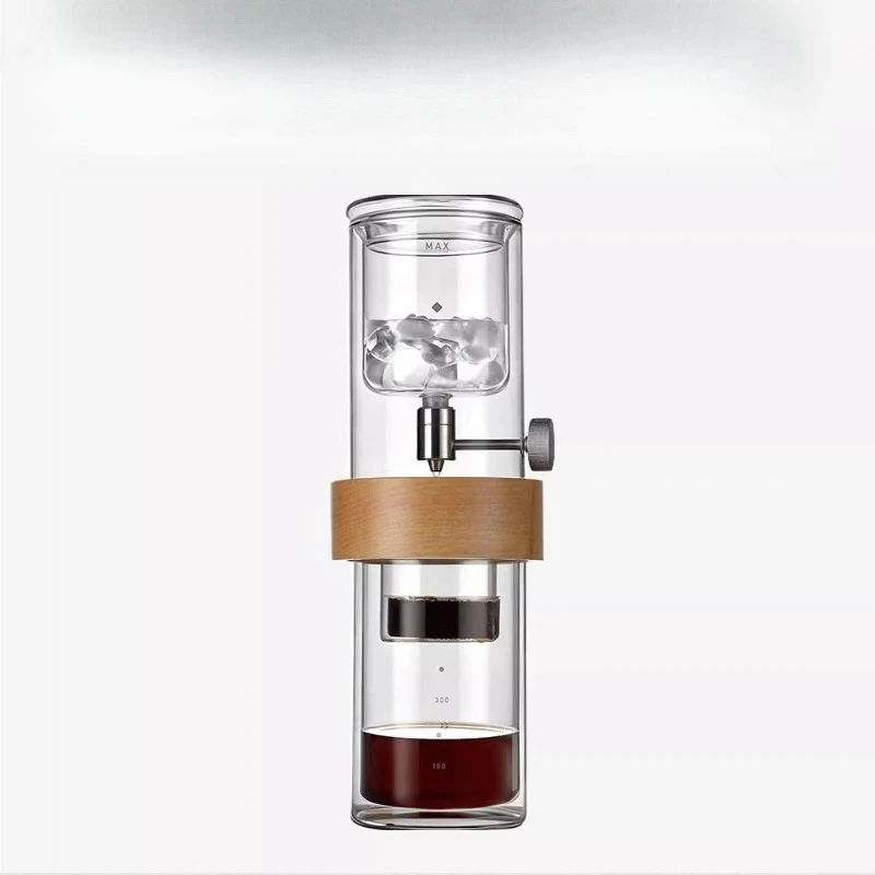Double layer ice drop coffee pot food grade borosilicate glass household drip filter cold brew coffee machine