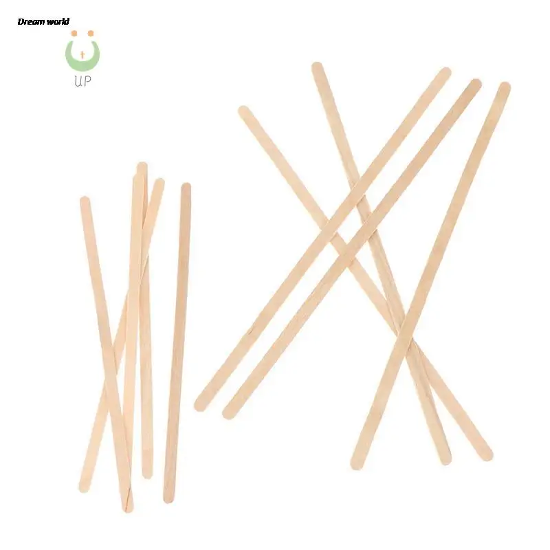 50pcs Disposable Wooden Coffee Stirrers Hot Cold Drinking Stir Beverage Stir Sticks Biodegradable Utensils Bar Cafe or Home Use