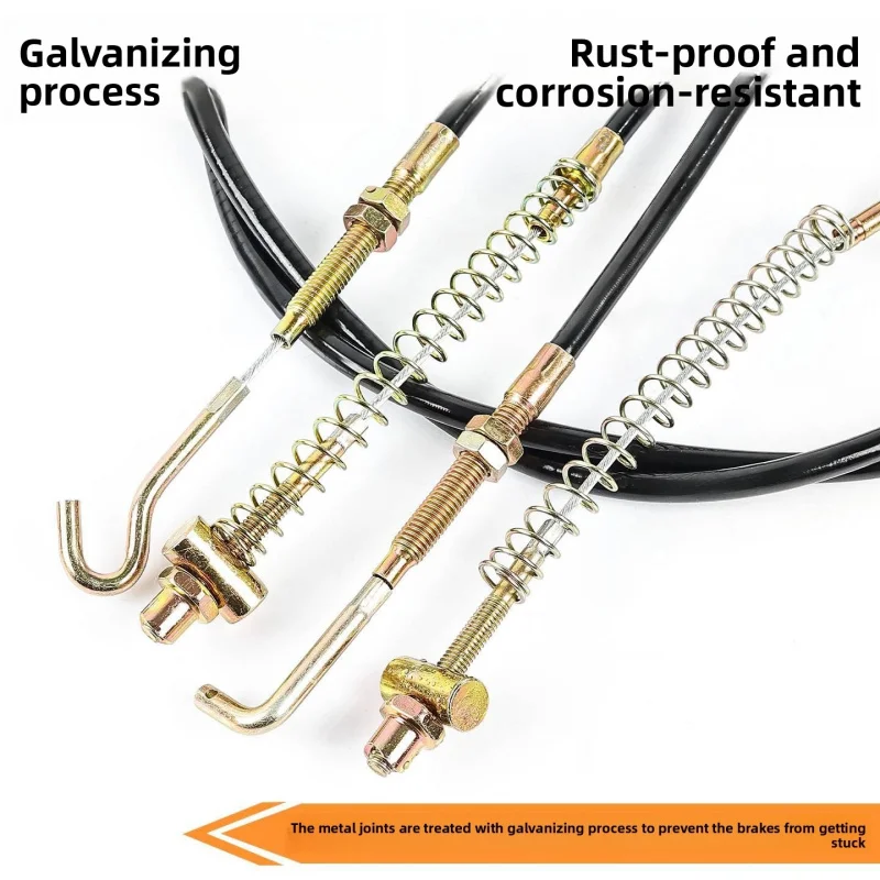 Electric tricycle rear brake cable, hook type, 7-inch model; two types of foot brake cables, brake cables for old-style scooters