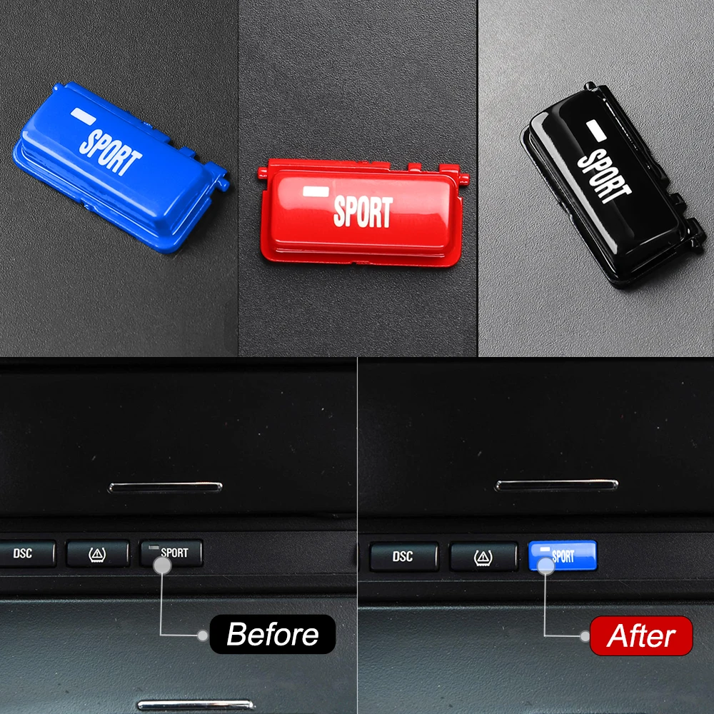 For BMW 3 Series E46 M3 2000-2004 Car Sport Mode Switch Button Replacement Red Blue Black Auto Accessories Interior Cover