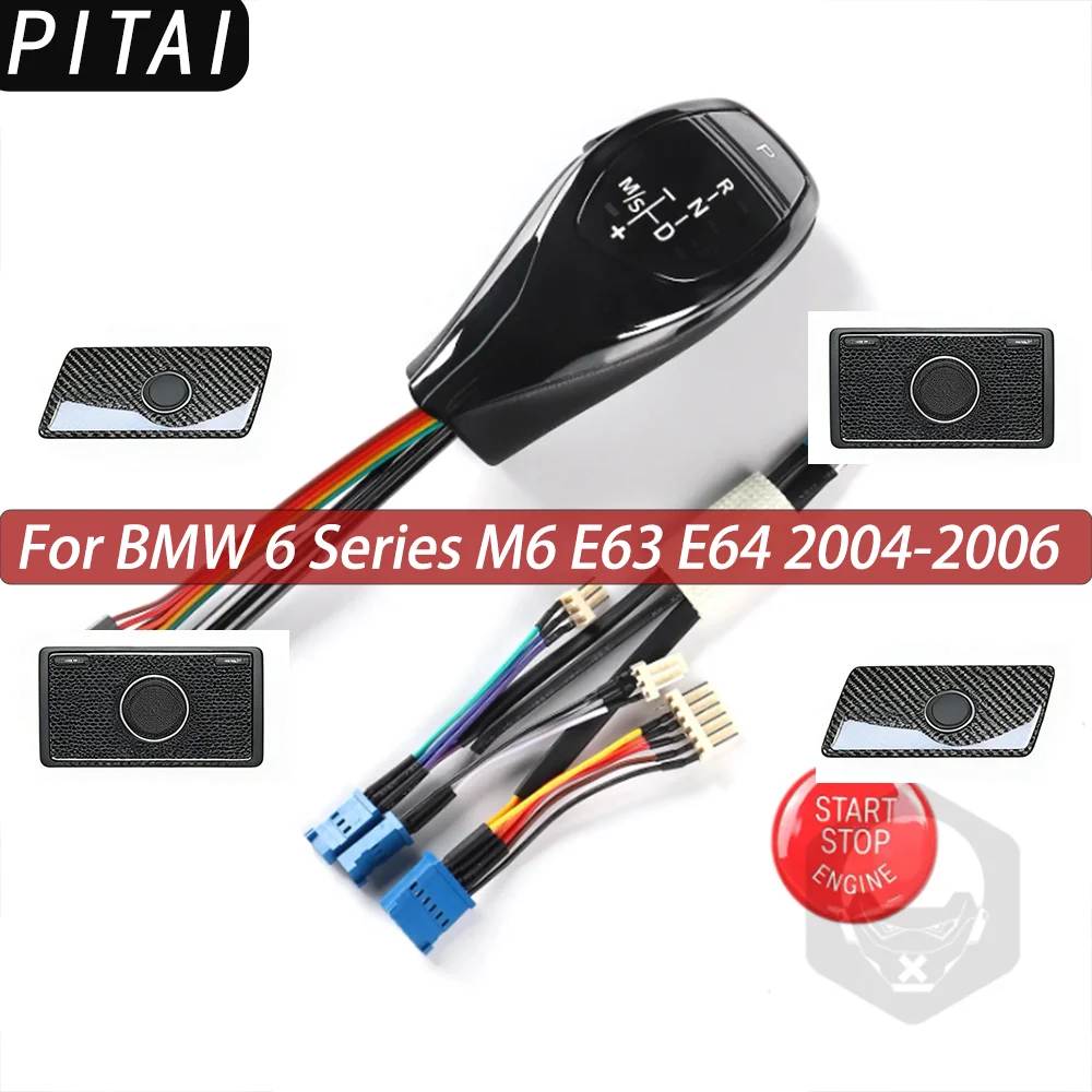 For BMW 6 Series M6 E63 E64 2004-2006 Car Interior LED Gear Shift Knob Shifter Start Button Replacement Decorative Accessories