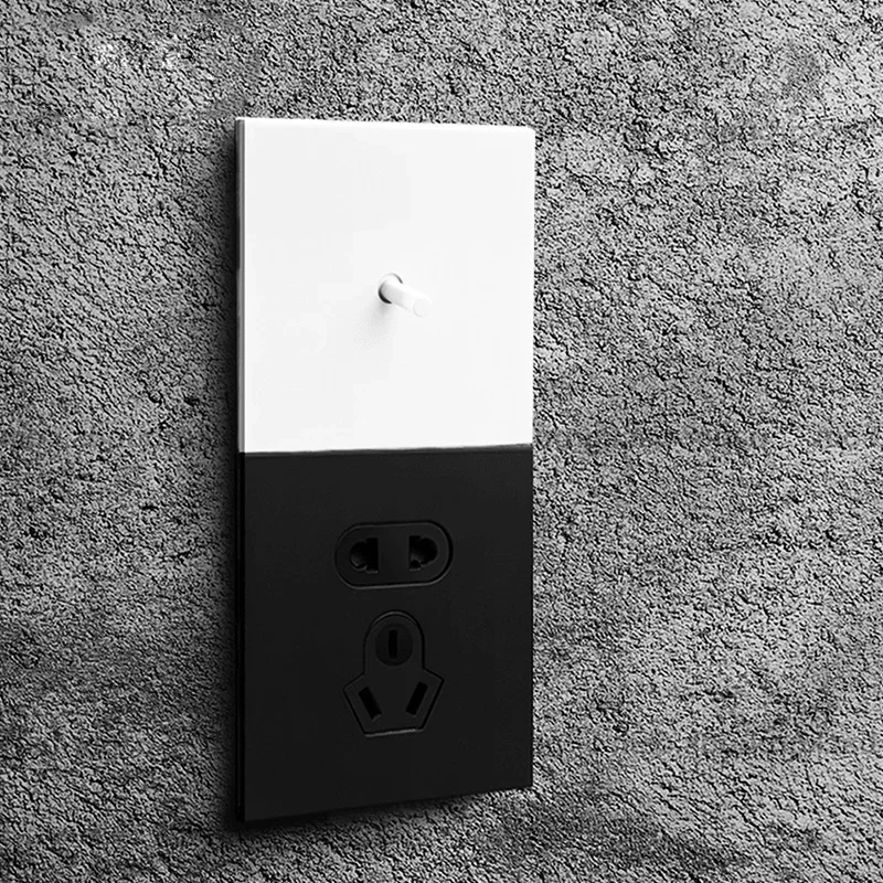 Wall Stainless Steel Panel Toggle Switch 1-4 Gang 2 Way Vintage Lighting Switch Wall USB Outlet for Living Room