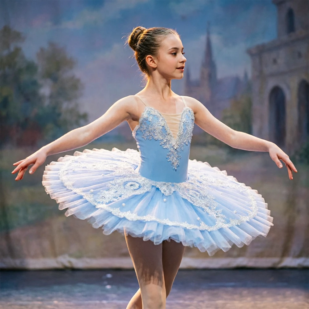 Girls' Professional Ballet Tutu Dress Little Swan Performance Costume for Kids Classic Dance Leotard & Skirt Stage Shows