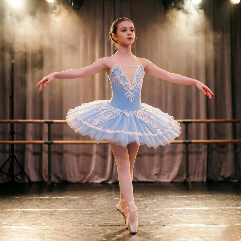 Girls' Professional Ballet Tutu Dress Little Swan Performance Costume for Kids Classic Dance Leotard & Skirt Stage Shows