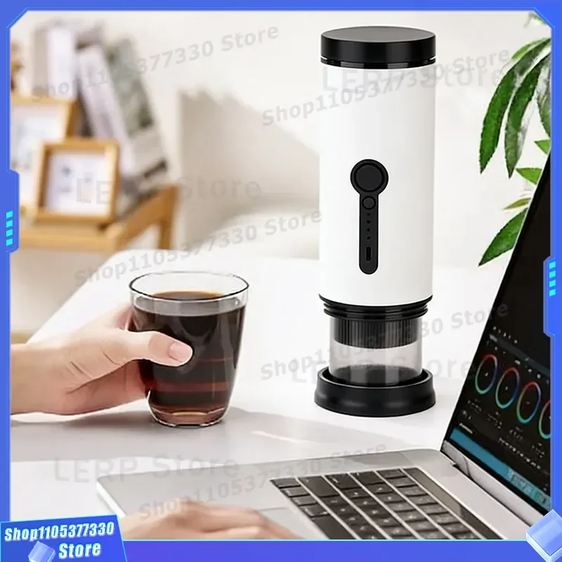 Portable Capsule Coffee Machine Electric Espresso Maker Small Household Heated Mini Coffee Brewer for Home Office Use Compact