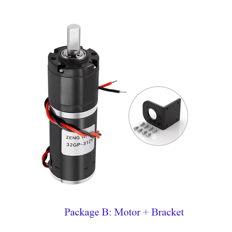 DC 12V/24V Planetary Reducer Motor 11-2160RPM 32GP-31ZY High Power 0.5-100Kg Large Torque Reverse Adjustable Gear Motor